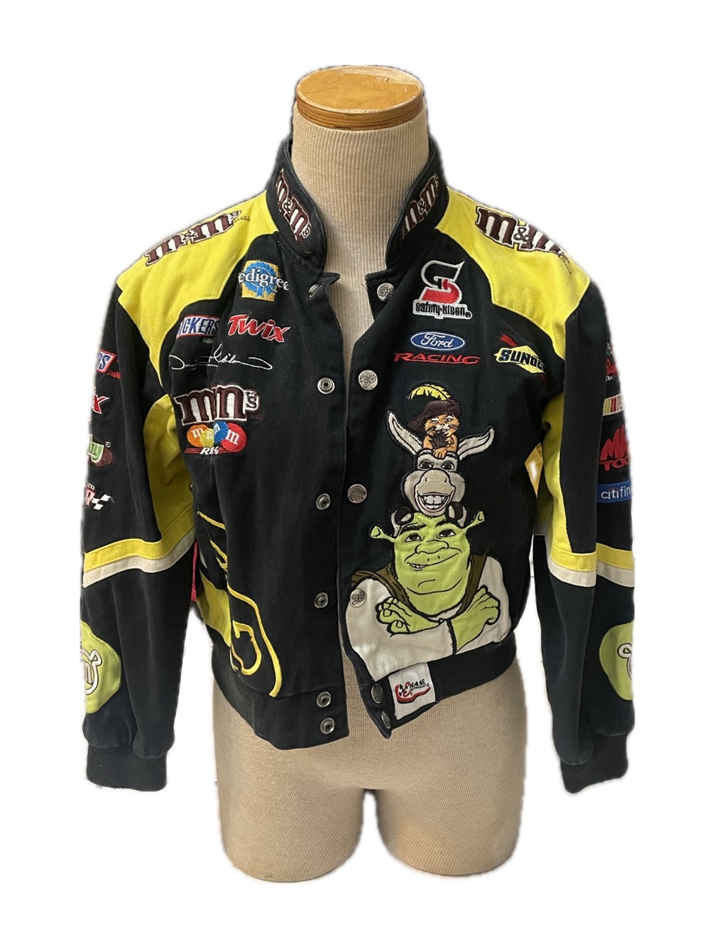 Exclusive Shrek Novelty Reversible Racing-Style Jean Embroidered Jacket